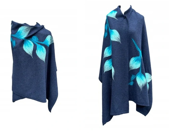 GRANÁTOVÁ vlněná ŠÁLA se vzorem