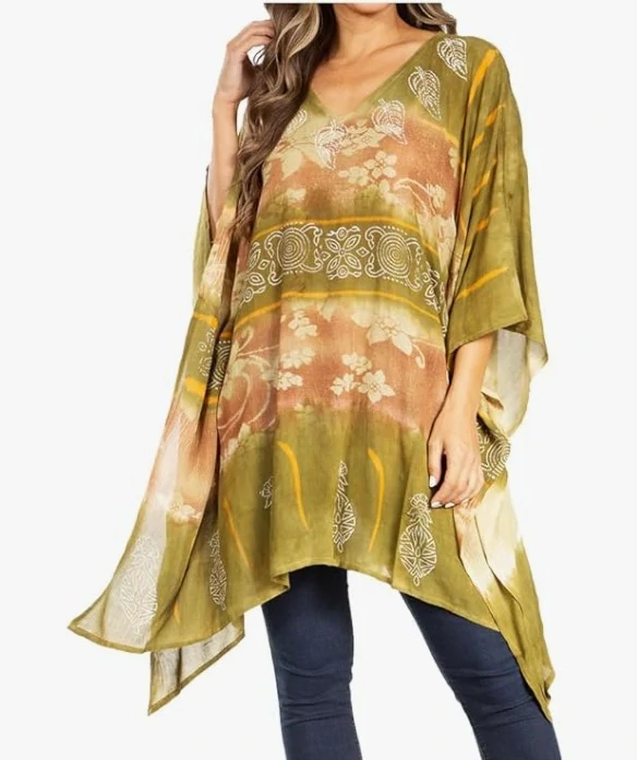 Tunika (kaftan) DAVINA - MODRÁ (obvod do 129.5 cm)