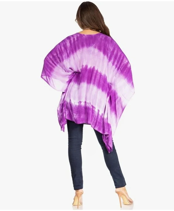 Tunika (kaftan) DAVINA - FIALOVÁ (obvod do 129.5 cm)