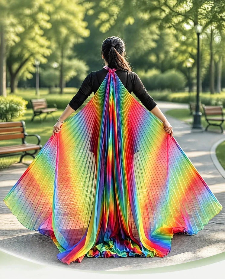 Šifonová křídla ISIS ultra velká (145 cm) - bez rozparku - MULTICOLOR