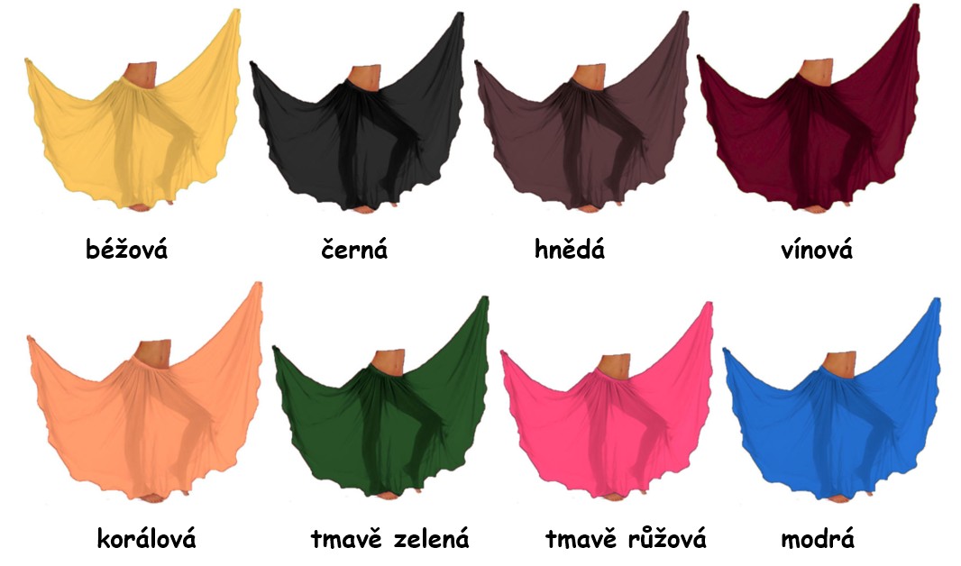Sukně ŠIFON KOLOVÁ, více barev, I NA MÍRU