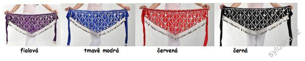 Penízkový šátek ATHIR - stříbrný- VÍCE BAREV