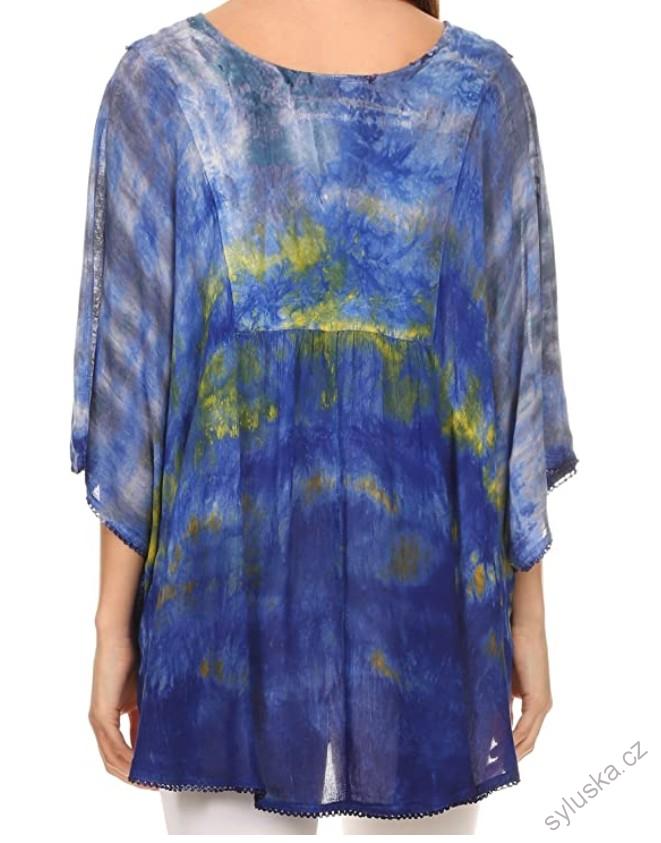 Tunika (kaftan) Lepha - MODRÁ (až 150 cm)