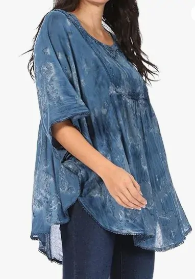 Tunika (kaftan) Clea - MODRÁ (až 160 cm)