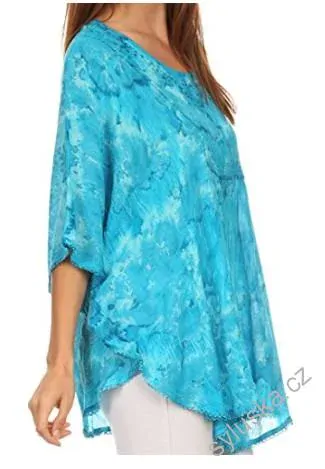 Tunika (kaftan) Clea - TYRKYSOVÁ (až 160 cm)