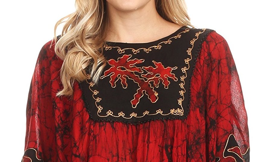 Tunika (kaftan) Lyneda - černá-červená (do 127 cm)