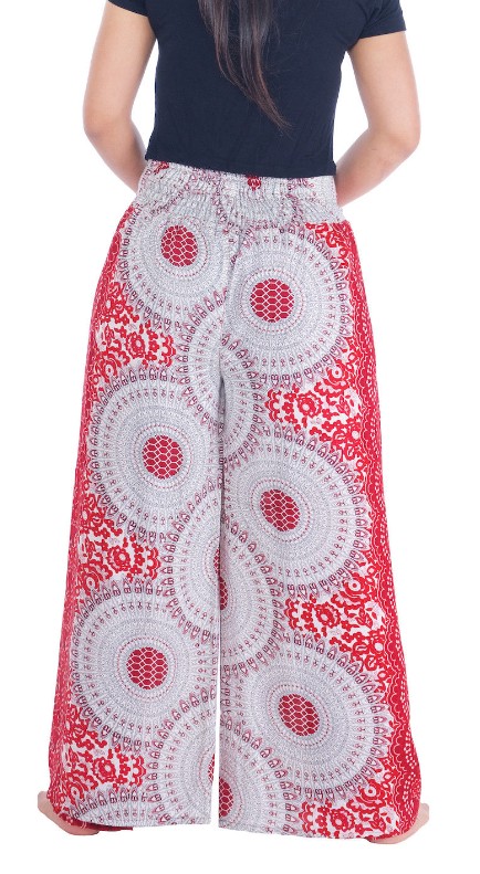 BOHO kalhoty LILIANA, vel. S-XL - ČERVENÉ