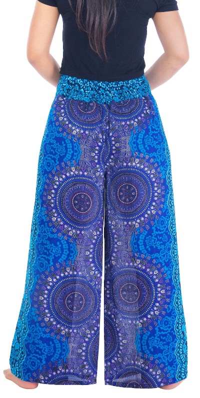 BOHO kalhoty LILIANA, vel. S-XL - TMAVĚ MODRÉ