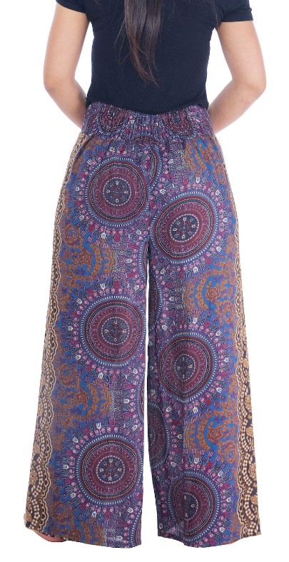 BOHO kalhoty LILIANA, vel. S-XL - HNĚDÉ