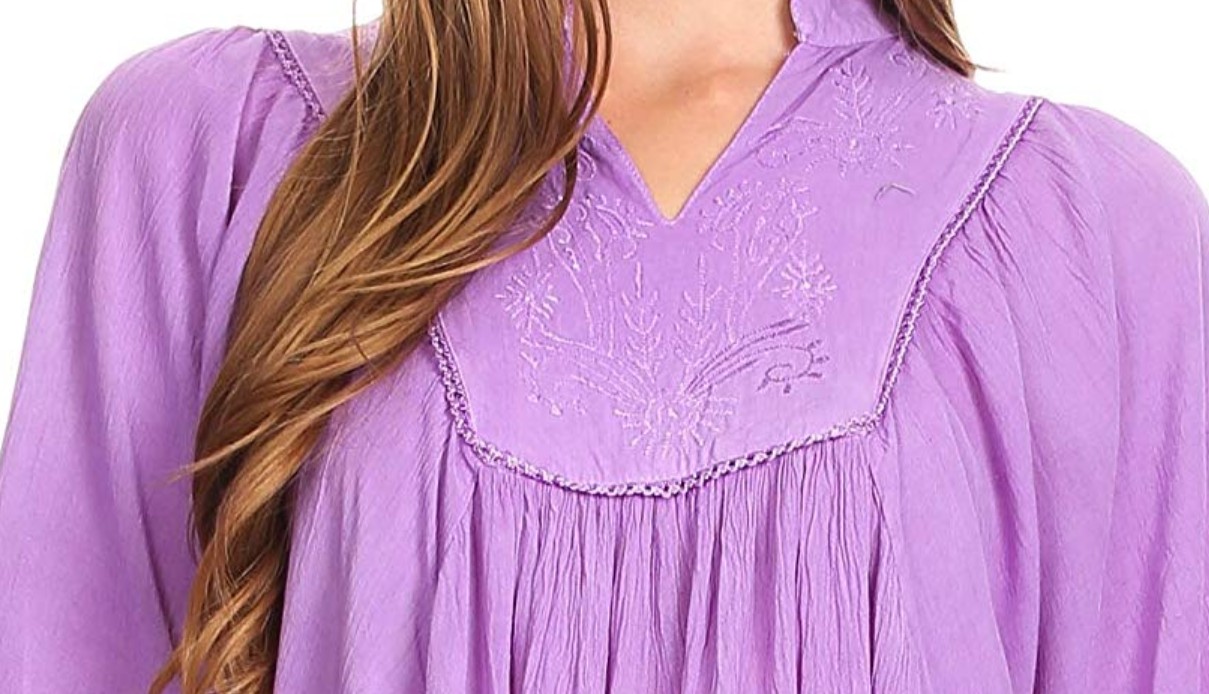 Tunika (kaftan) Martina - SVĚTLE FIALOVÁ (až 160 cm)