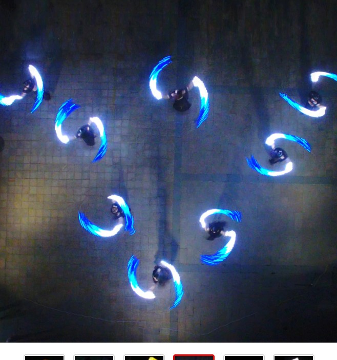 LED hedvábné vějíře 180x90 - BÍLÁ/MODRÁ - na 3.7V nabíjecí baterie