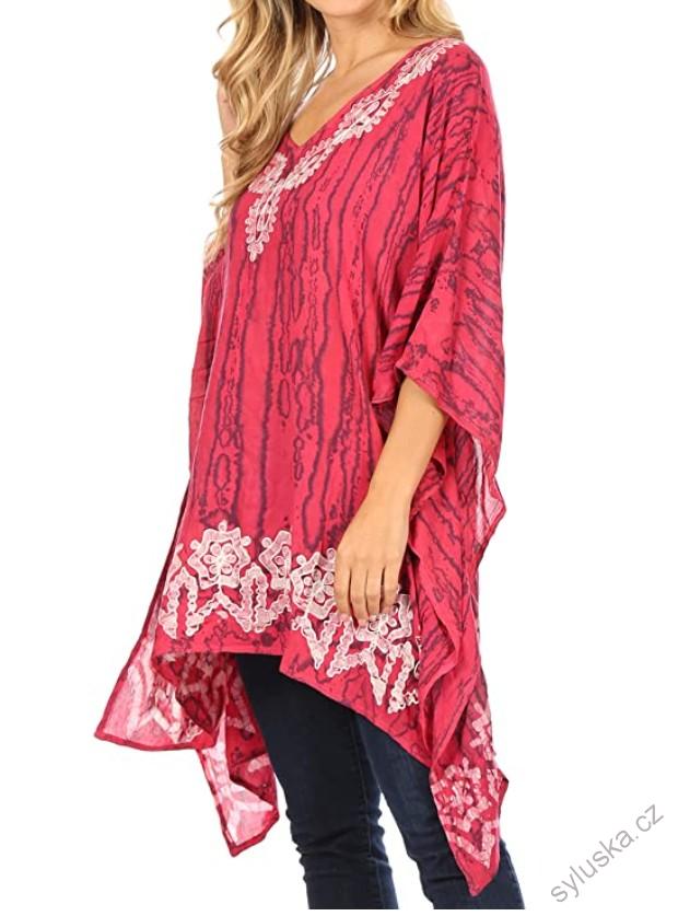 Tunika (kaftan) ALINA - FUCHSIOVÁ (obvod do 137 cm)