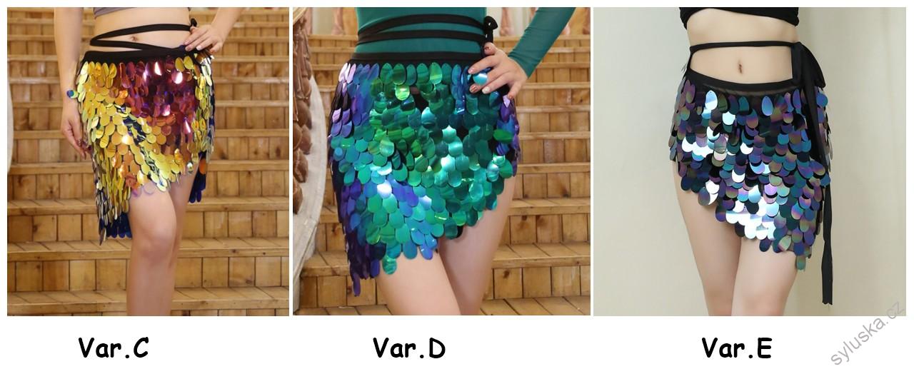 Belly dance šátek MOŘSKÁ PANNA - vel. S-XL