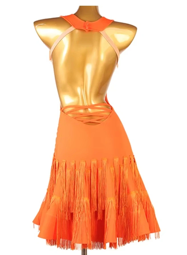 Latino šaty FRANCI, vel. S až XXL - ORANŽOVÉ