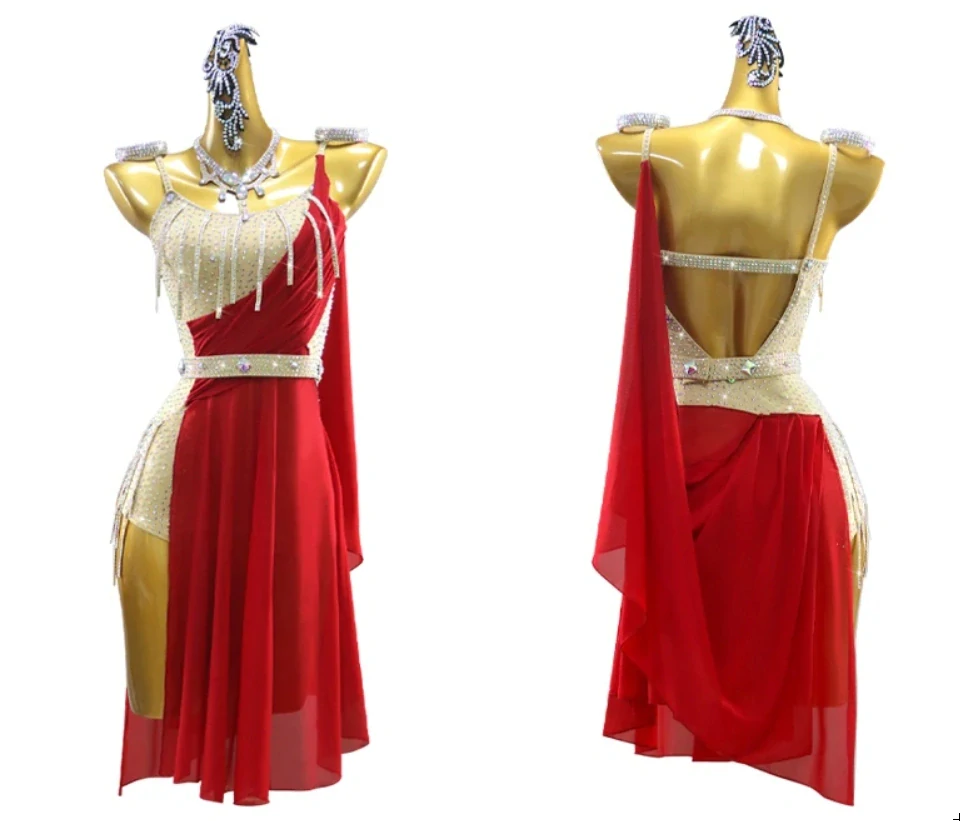 Latino šaty CARMELA - ČERVENÉ