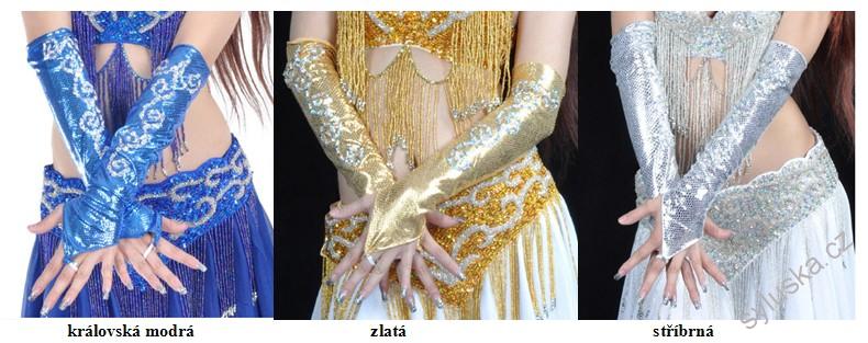 Belly dance rukavice (1 pár) - LESKLÉ - VÍCE BAREV