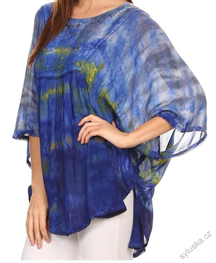 Tunika (kaftan) Lepha - MODRÁ (až 150 cm)