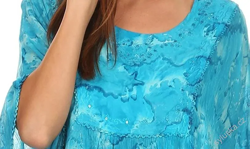 Tunika (kaftan) Clea - TYRKYSOVÁ (až 160 cm)