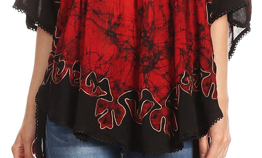 Tunika (kaftan) Lyneda - černá-červená (do 127 cm)