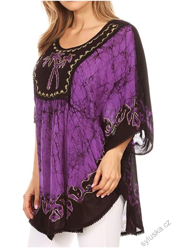 Tunika (kaftan) Lyneda - fialová (do 127 cm)