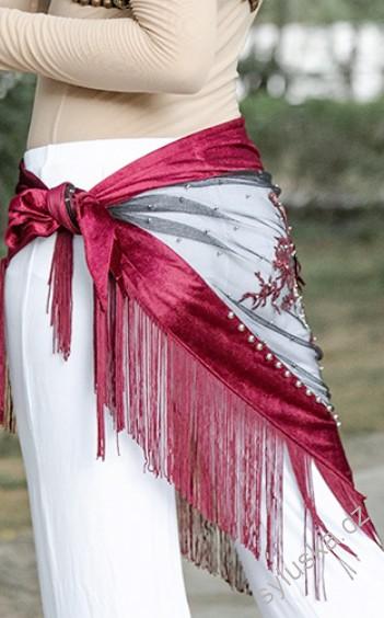 Belly dance šátek ROSA - jednobarevný