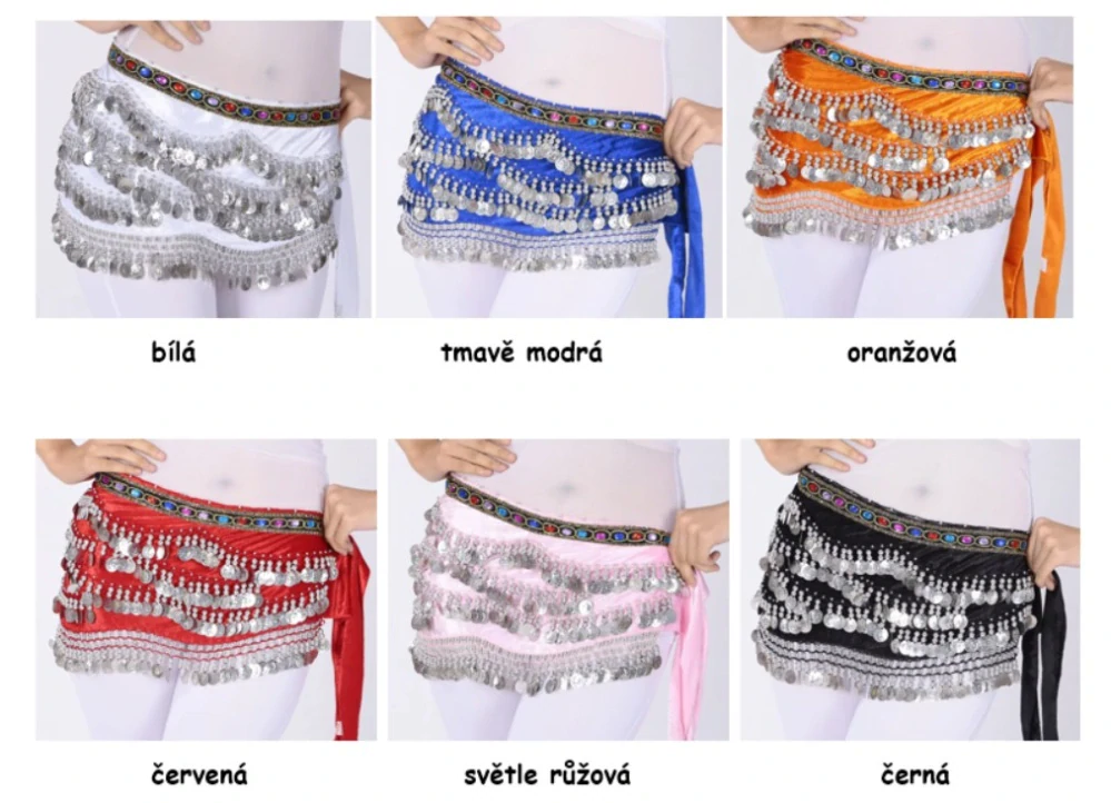 Penízkový šátek JASIM - stříbrný - VÍCE BAREV