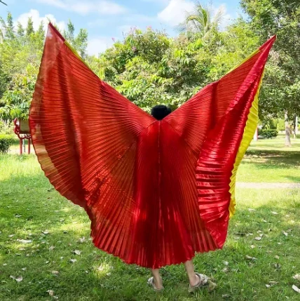 Dvojitá křídla ISIS ultra velká (145 cm)  - ČERVENÁ - ZLATÁ