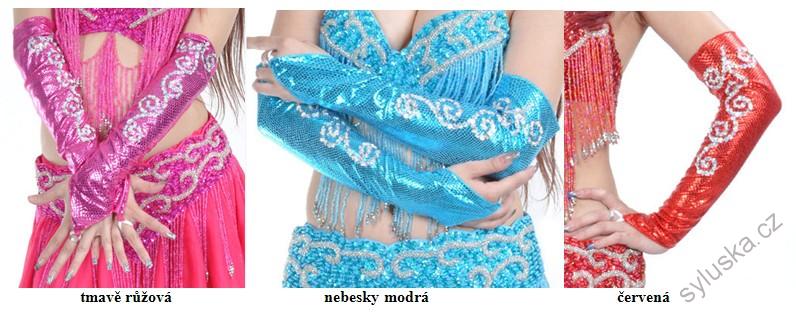 Belly dance rukavice (1 pár) - LESKLÉ - VÍCE BAREV