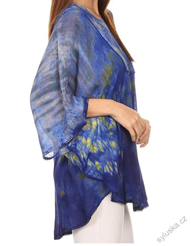 Tunika (kaftan) Lepha - MODRÁ (až 150 cm)