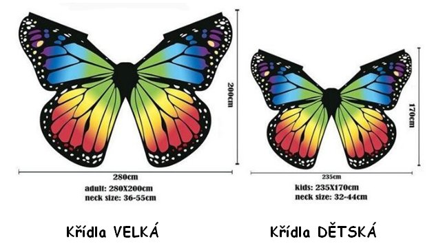 Motýlí křídla DOSPĚLÁ (1) - rainbow
