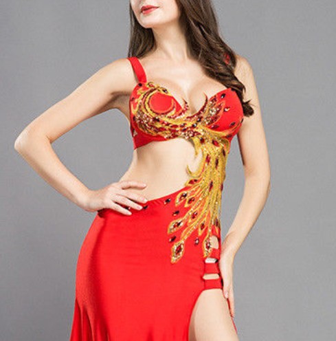 Belly dance kostým FÉNIX, vel. S-M-L - ČERVENÝ