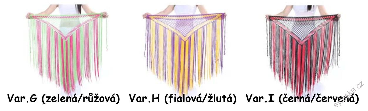 Dvoubarevný krajkový šátek CHARIS