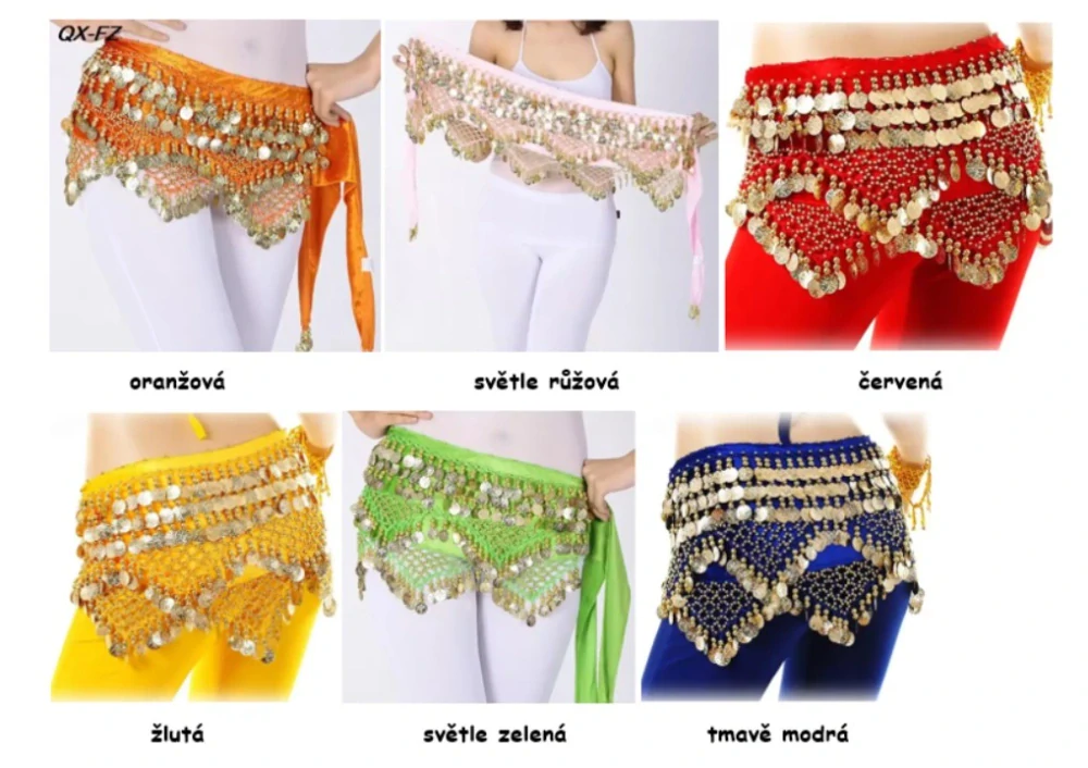 Sametový šátek TAREK se zlatými penízky