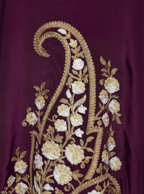 Kaftan AMITA s výšivkou - FIALOVÝ
