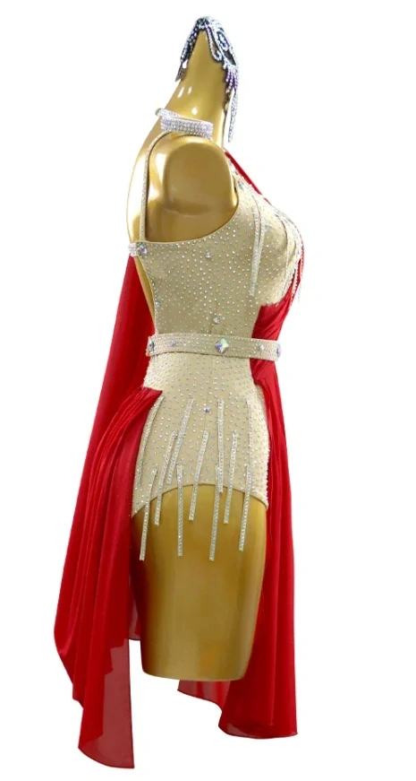 Latino šaty CARMELA - ČERVENÉ