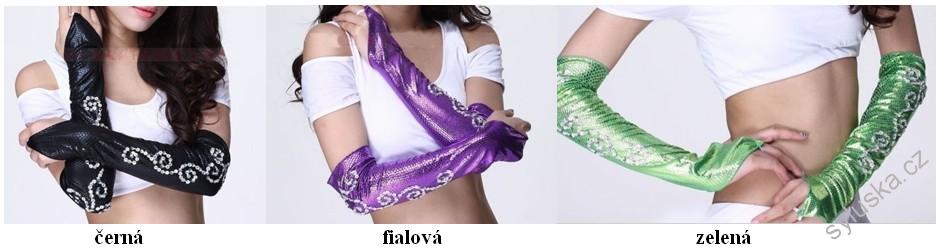 Belly dance rukavice (1 pár) - LESKLÉ - VÍCE BAREV