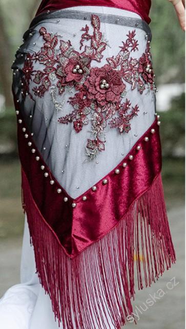 Belly dance šátek ROSA - jednobarevný