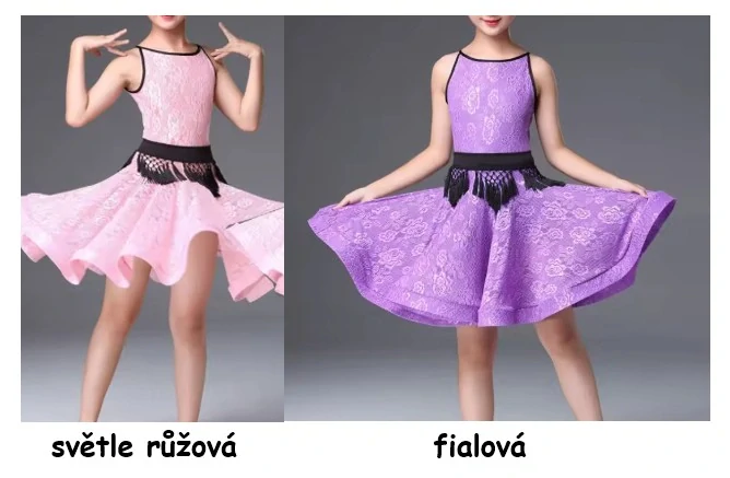 Dívčí latino šaty BIBIANA se šátkem