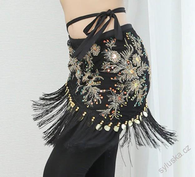 Belly dance šátek KALIM s třásněmi