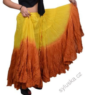 Sukně kolová TRIBAL - žlutá/skořicová (92 cm)
