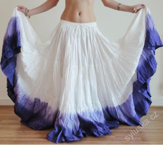 Sukně kolová TRIBAL - bílá/fialová (101 cm)