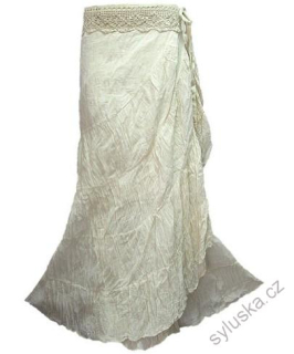 SARONG - zavinovací sukně SMETANOVÁ, 100 cm