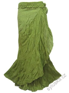 SARONG - zavinovací sukně SVĚŽÍ ZELENÁ, 100 cm
