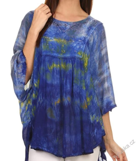 Tunika (kaftan) Lepha - MODRÁ (až 150 cm)