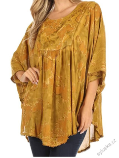 Tunika (kaftan) Clea - OLIVOVÁ (až 160 cm)