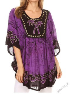 Tunika (kaftan) Lyneda - fialová (do 127 cm)