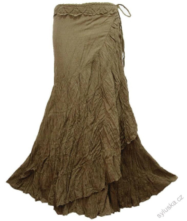 SARONG - zavinovací sukně SVĚTLE HNĚDÁ, 100 cm