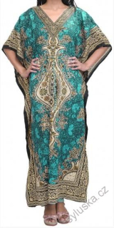 KAFTAN dlouhý (24b) - ZELENOMODRÝ