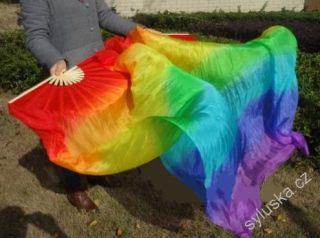 Vějíře hedvábné 1.5m - DUHA