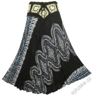 Sukně LUISA s krajkou (92 cm) - ČERNÁ